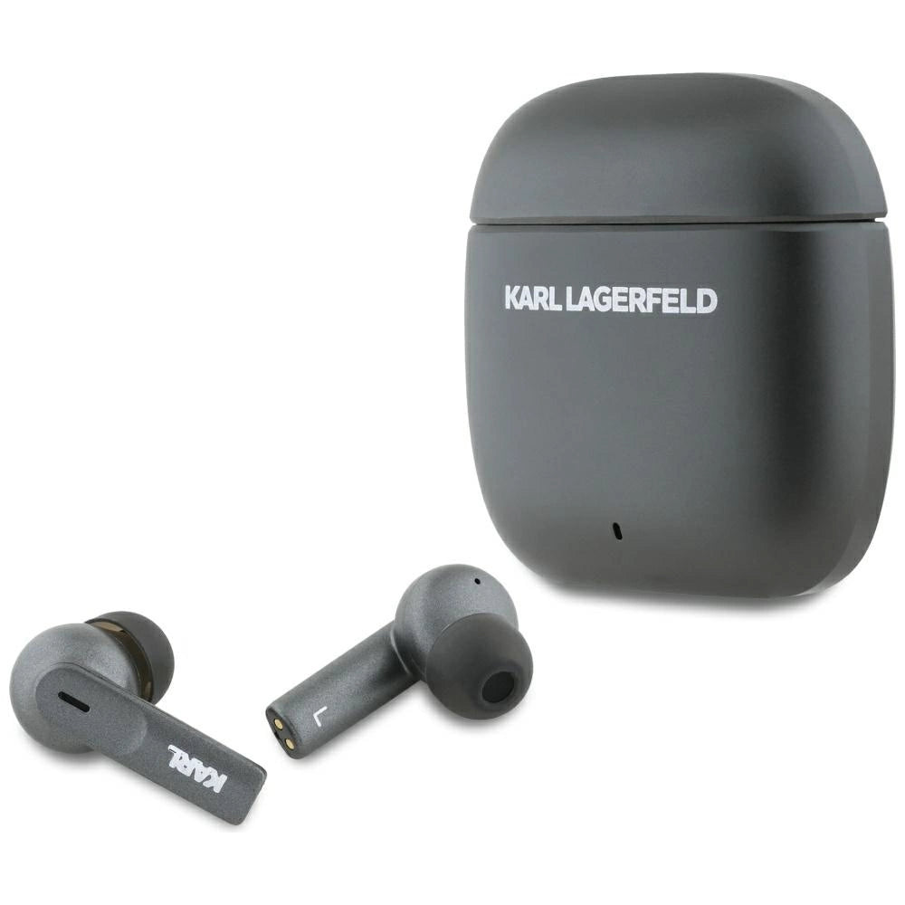 Karl Lagerfeld Metal Printed Logo ANC/ENC Headphones - Black_0