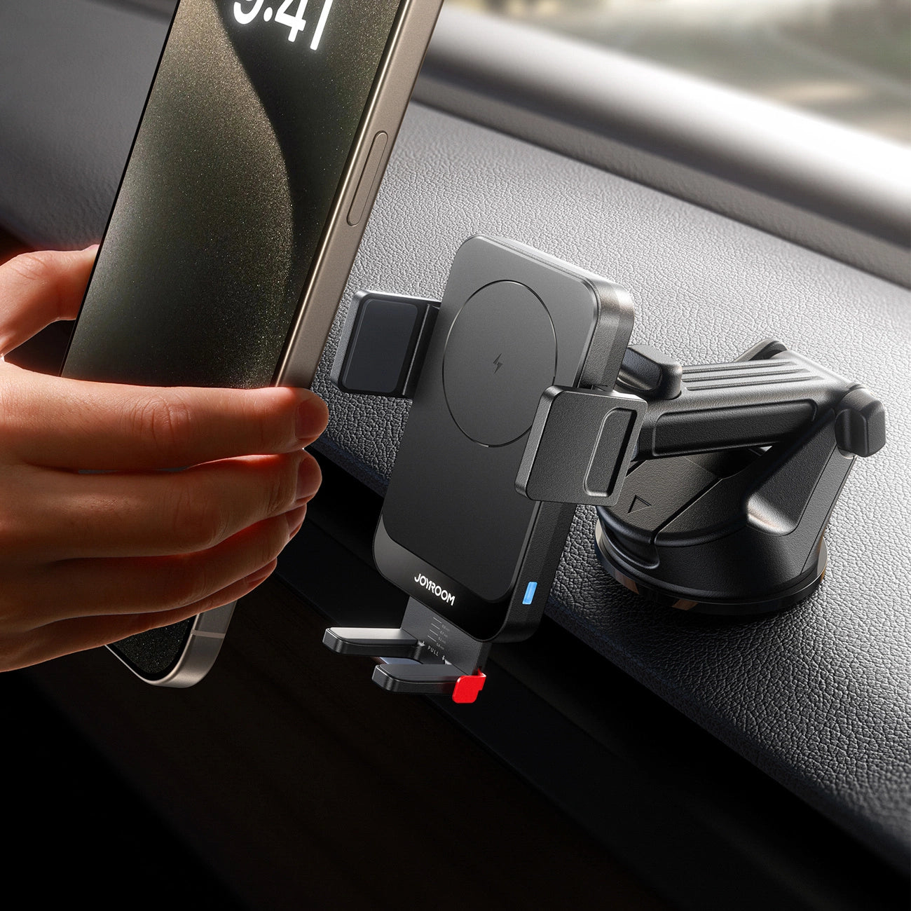 Joyroom JR-ZS241S car mount with inductive charger for dashboard - black_3