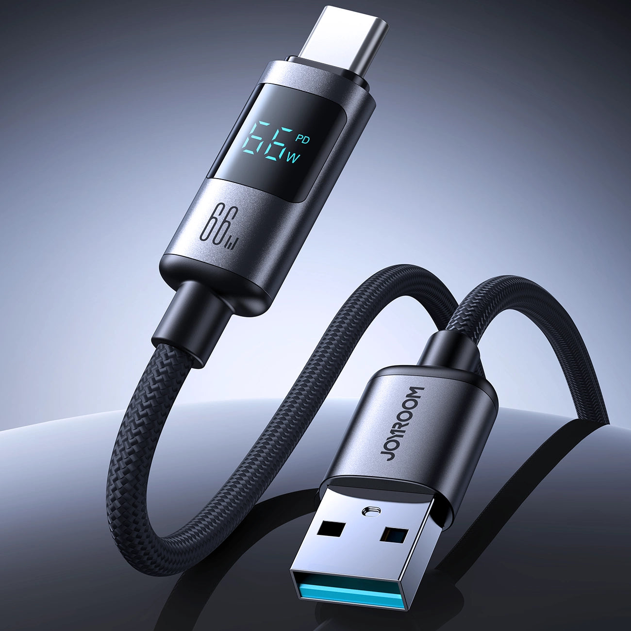 Joyroom S-A16 Pro Prism Series 66W USB-A - USB-C Cable with Display 1.2m - Black_2