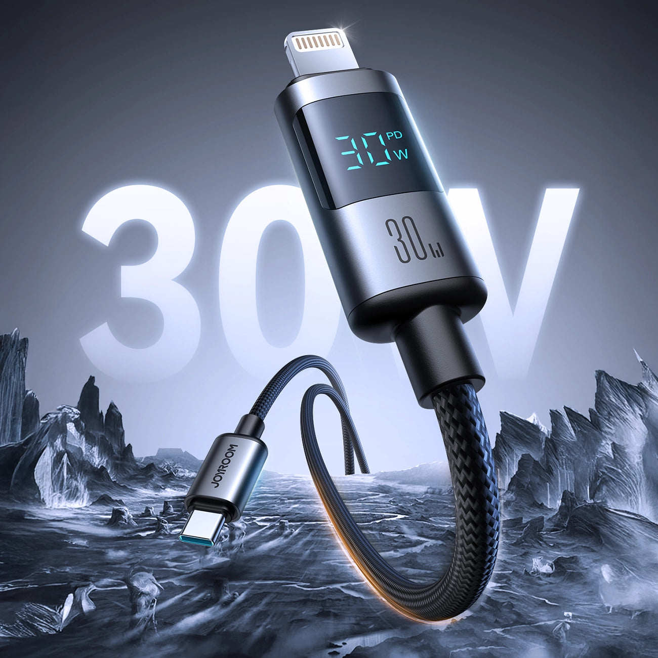 Joyroom S-A16 Pro Prism Series 30W USB-C - Lightning Cable with Display 1.2m - Black_1
