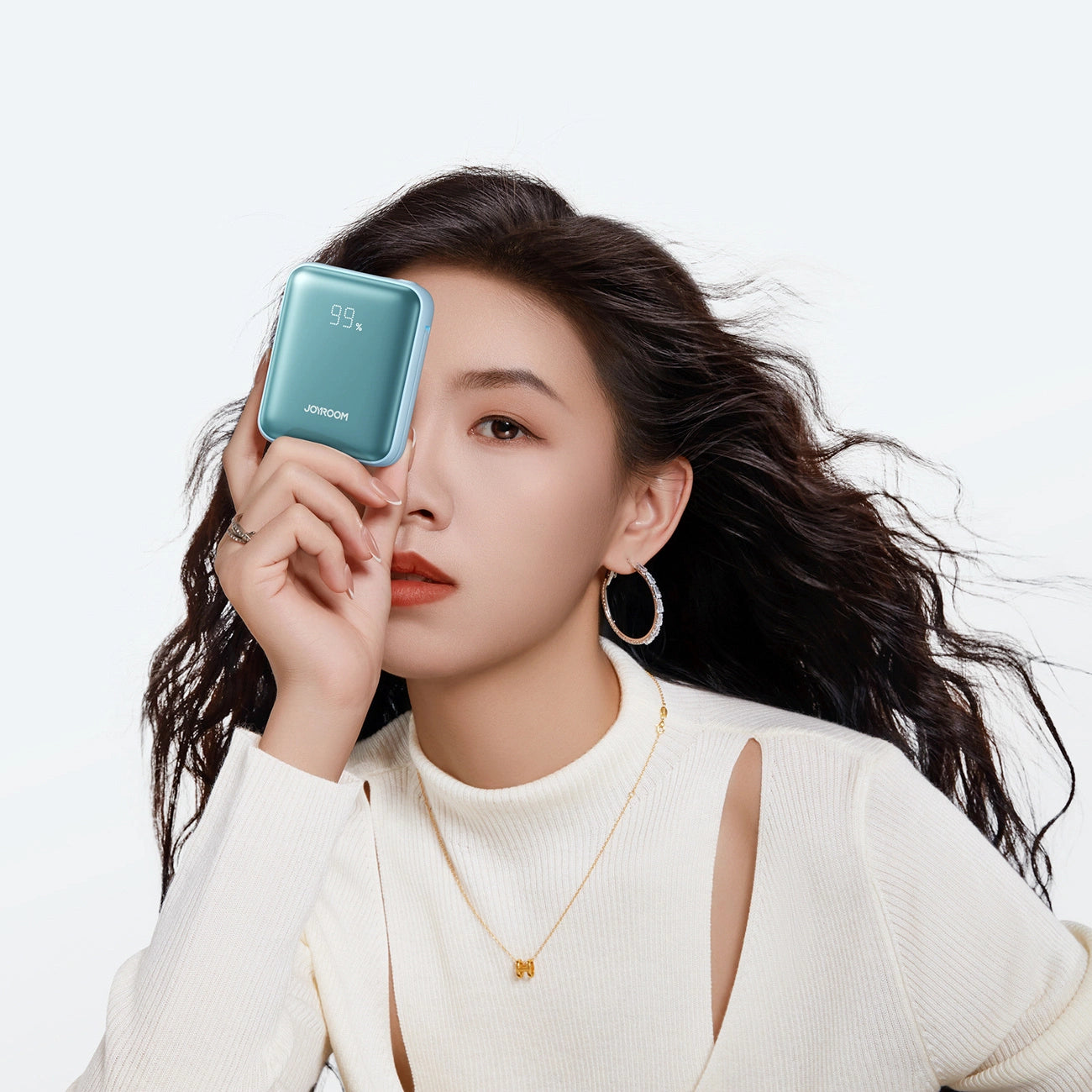 Joyroom JR-PBF27 22.5W 10000mAh Powerbank with Two Built-in Cables - Blue_2