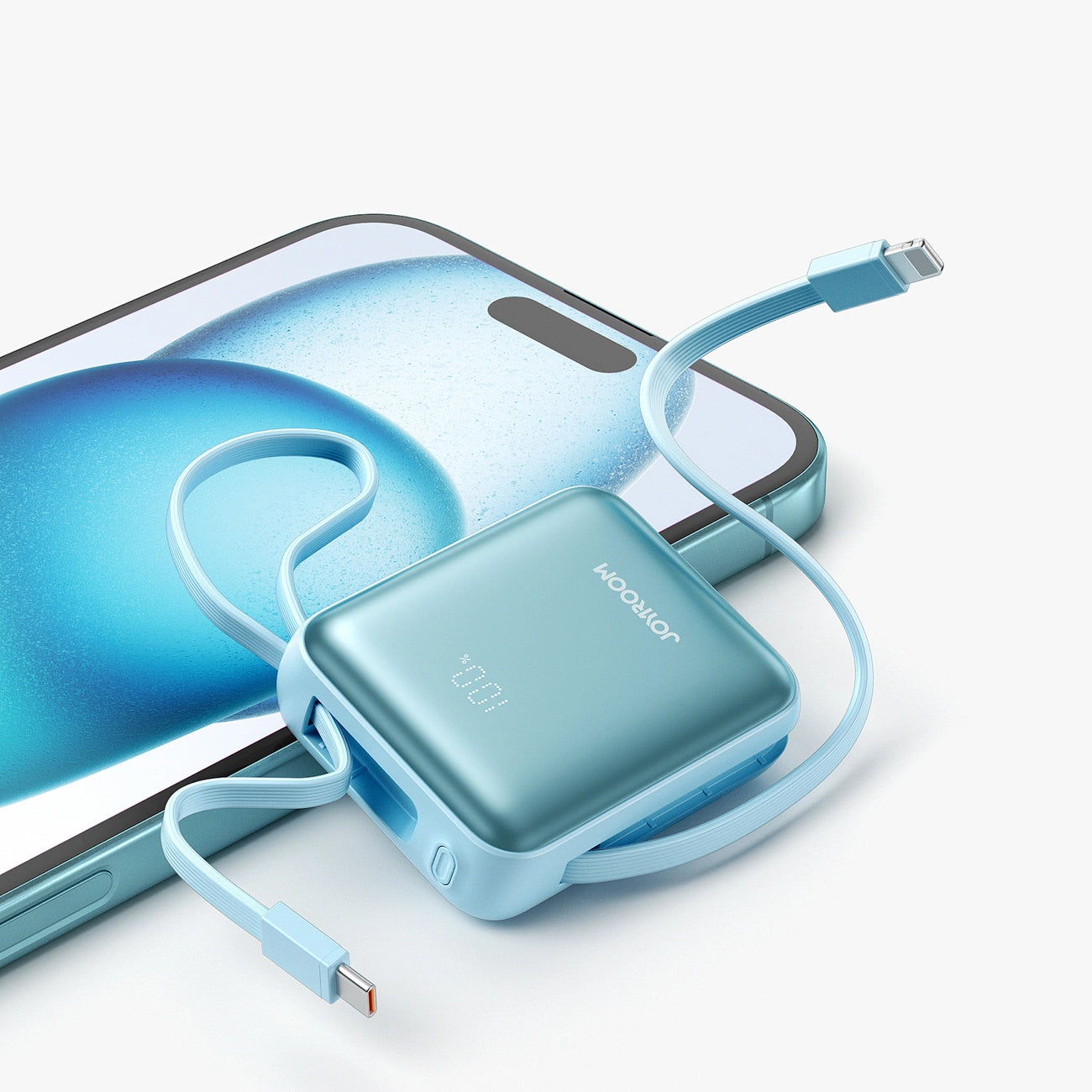Joyroom JR-PBF27 22.5W 10000mAh Powerbank with Two Built-in Cables - Blue_3