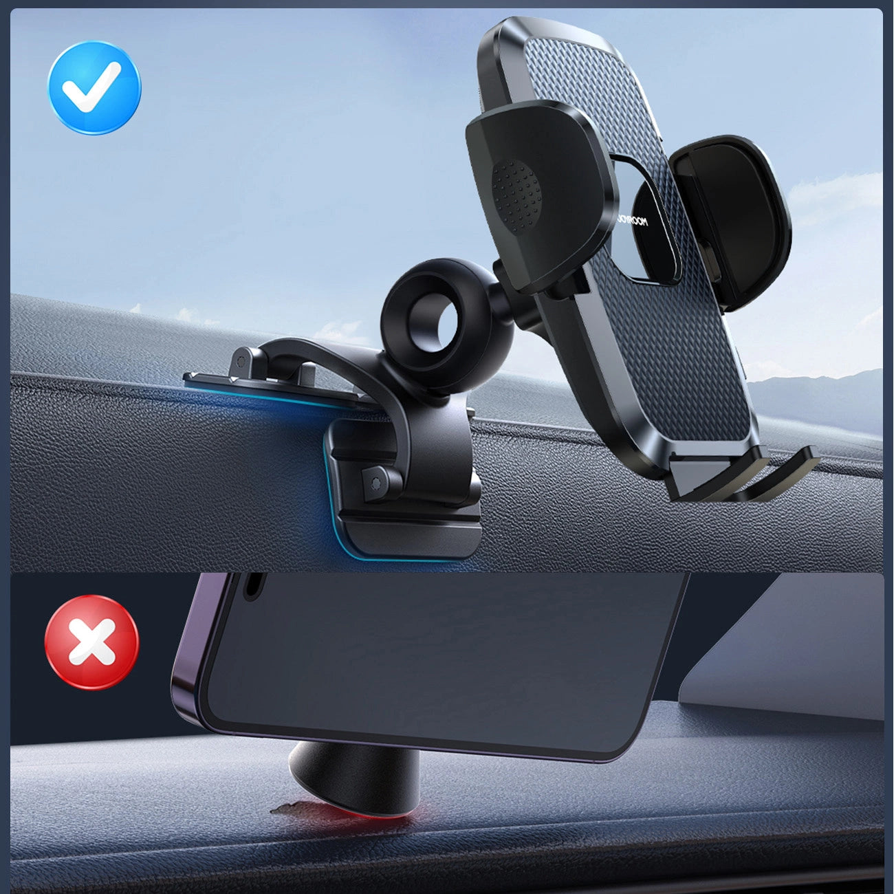 Joyroom JR-ZS259 clamp car holder with three adjustable legs - black_2