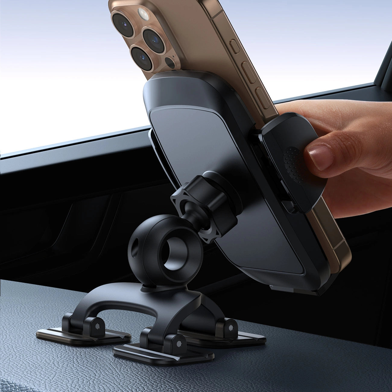 Joyroom JR-ZS259 clamp car holder with three adjustable legs - black_3