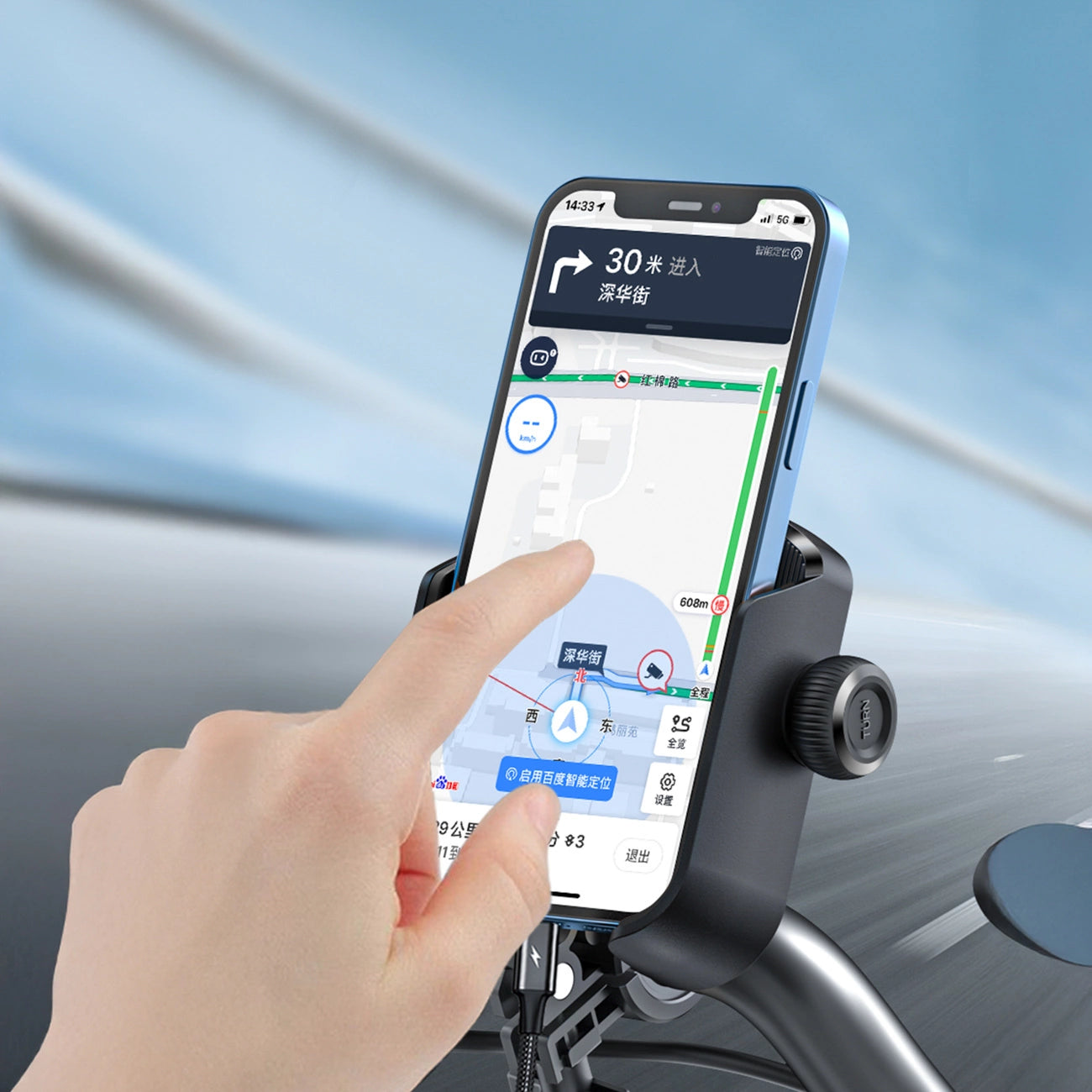 Joyroom JR-ZS431 phone holder for bike, motorcycle, scooter - black_2