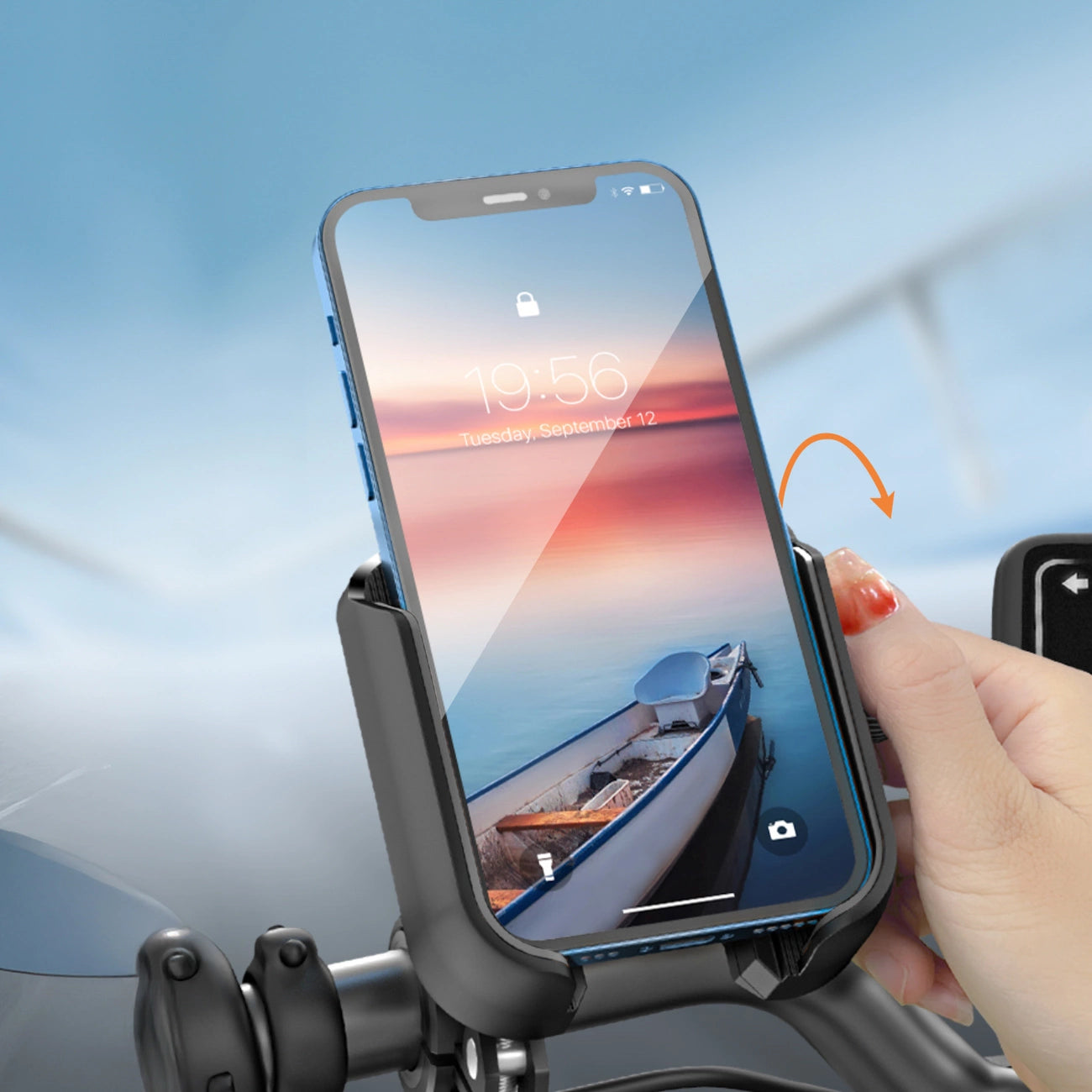 Joyroom JR-ZS431 phone holder for bike, motorcycle, scooter - black_3