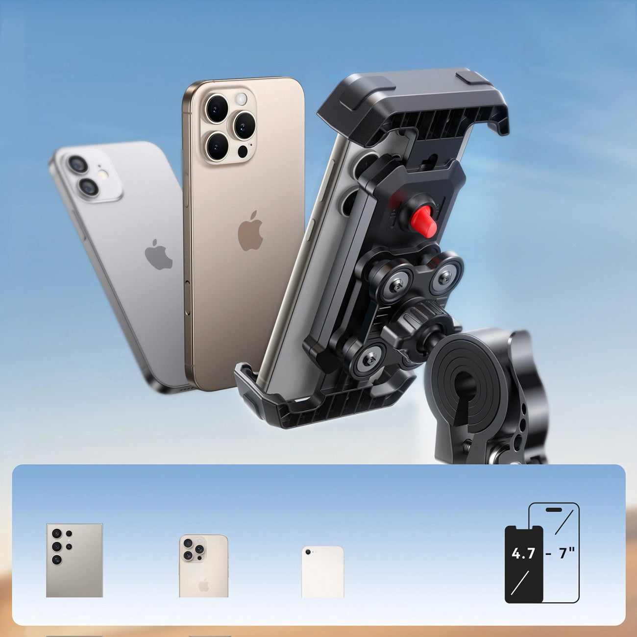 Joyroom JR-ZS428 shockproof handlebar holder for motorcycle, bike, scooter - black_4
