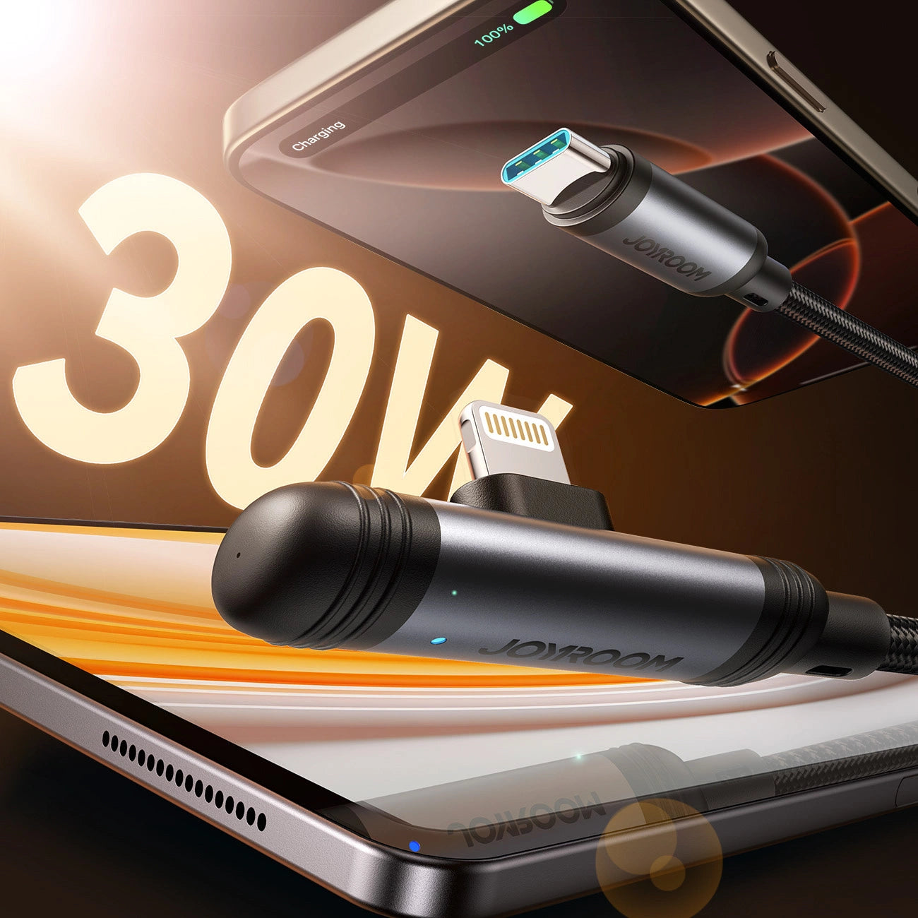 Joyroom S-A56 EnjoyX Series 90° USB-C - Lightning cable 30W 1.2m - black_1