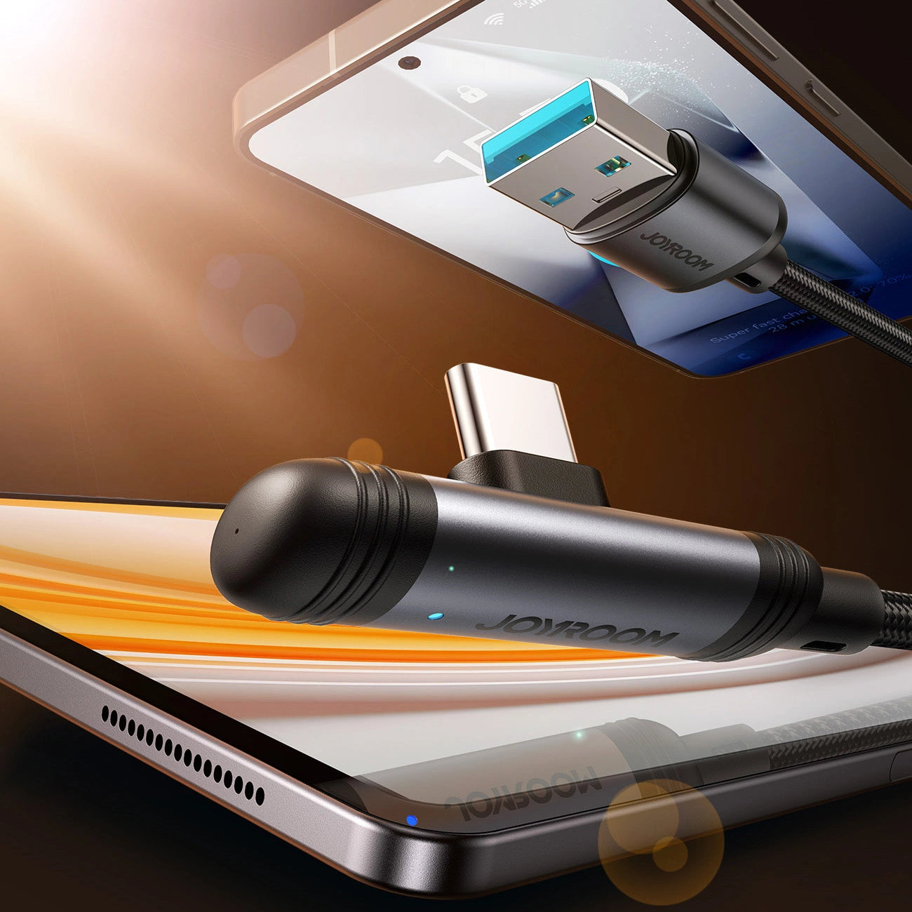 Joyroom S-A56 EnjoyX Series 90° USB-A - USB-C 3A cable 1.2m - black_1