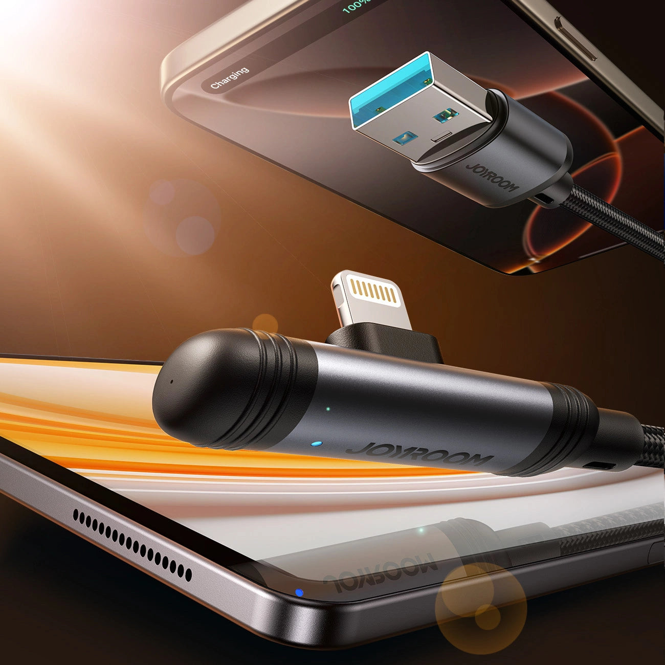 Joyroom S-A56 EnjoyX Series 90° USB-A - Lightning 3A cable 1.2m - black_1