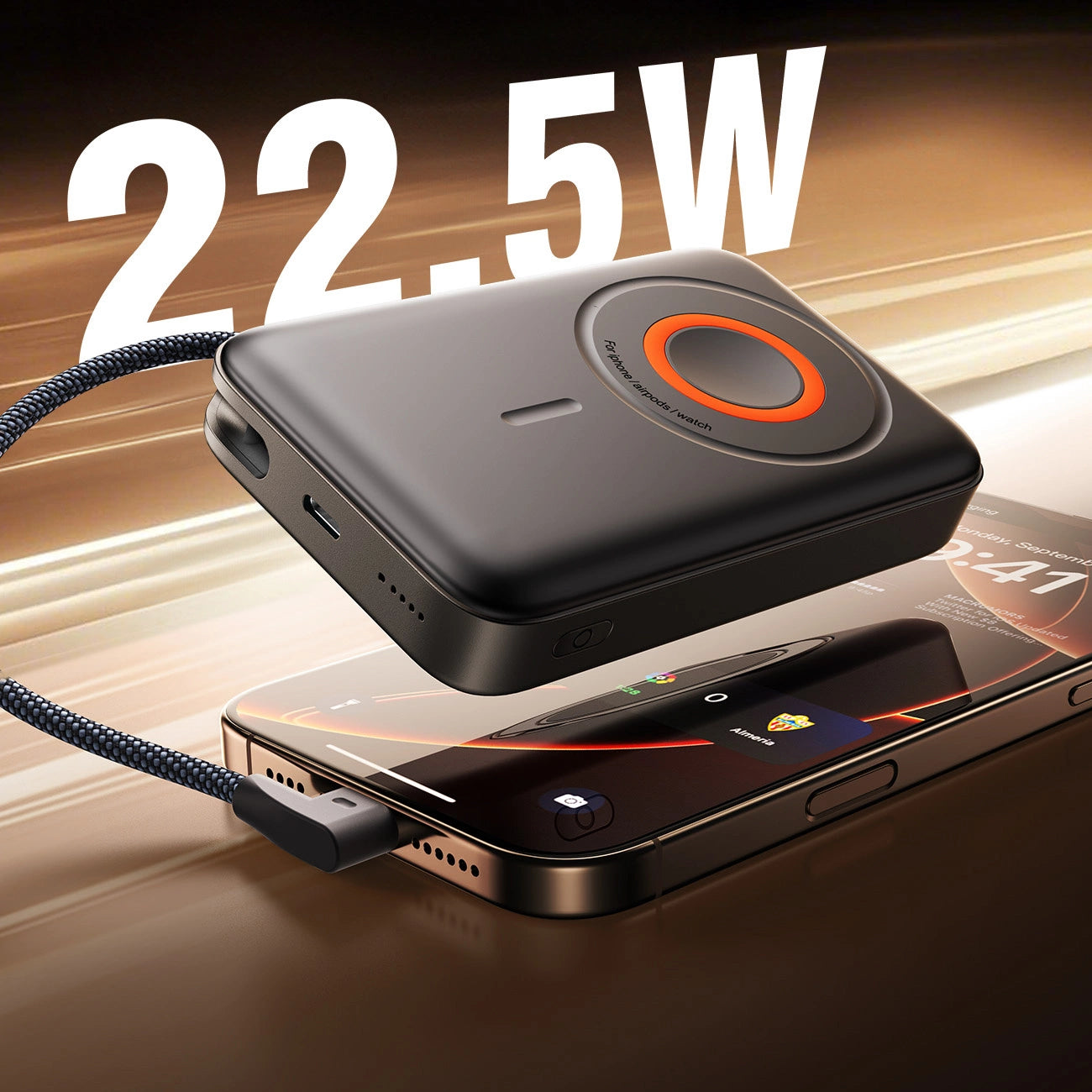 Joyroom JR-PBM02 Powerbank 22.5W 10000mAh 3in1 Magnetic Inductive Compatible with MagSafe with Built-in Cable - Black_4