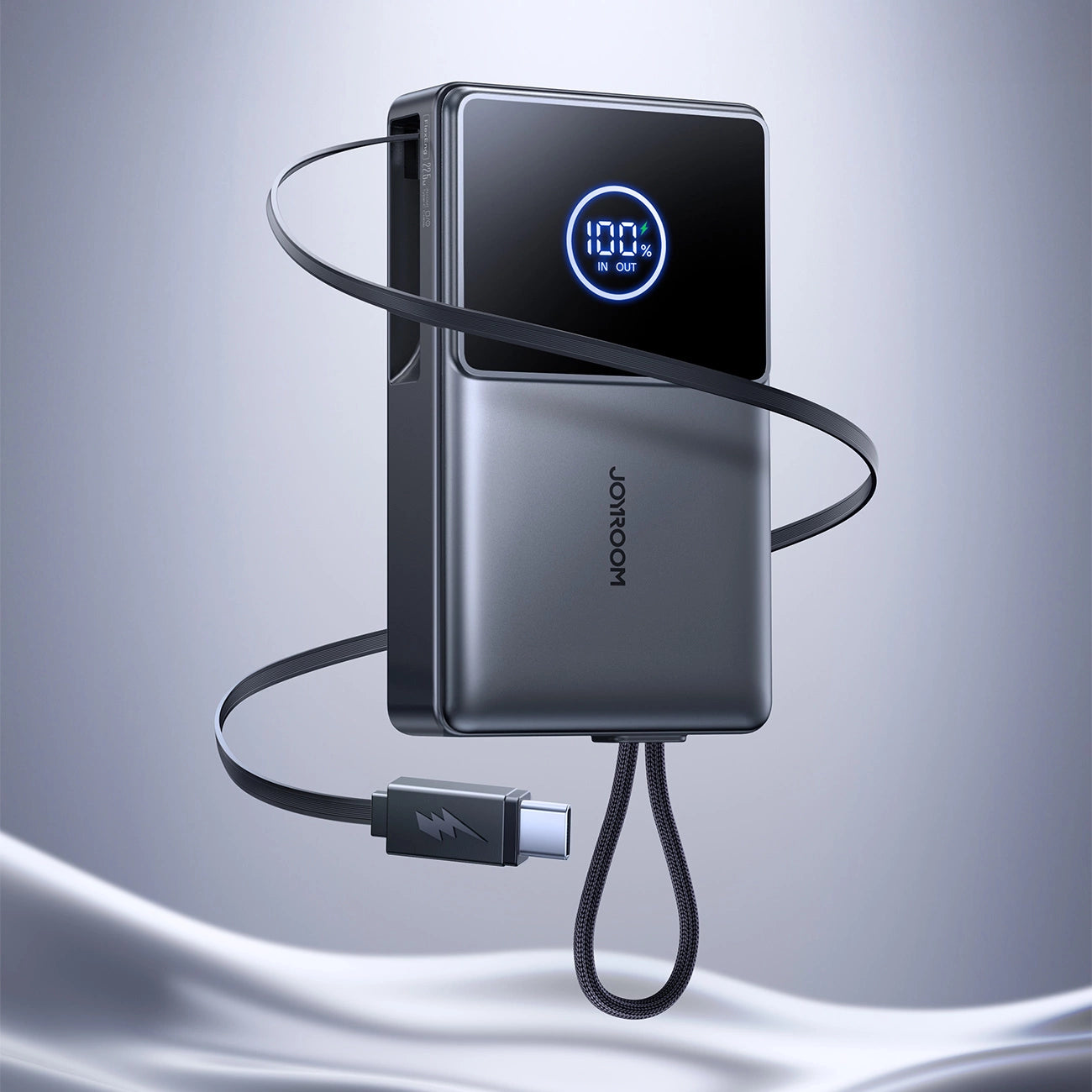 Joyroom JR-PR1 10000mAh 22.5W Powerbank with Built-in Retractable USB-C Cable - Black_1