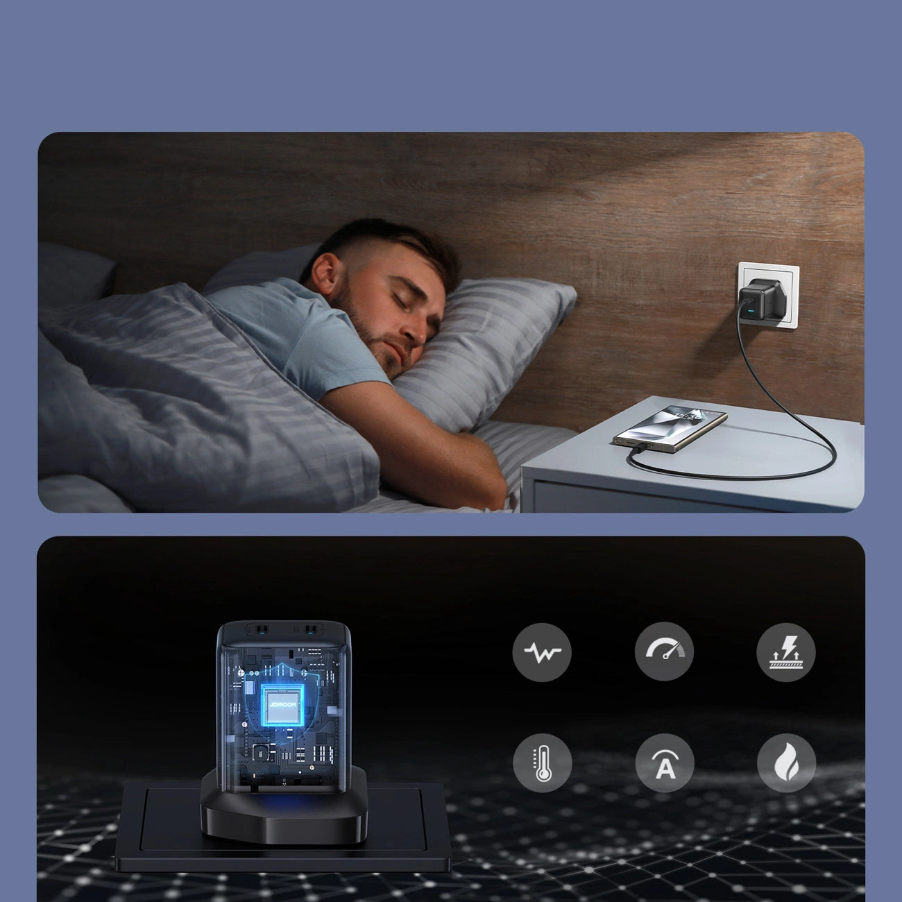 Joyroom JR-TCG17 45W 2 x USB-C wall charger (UK plug) - black_6