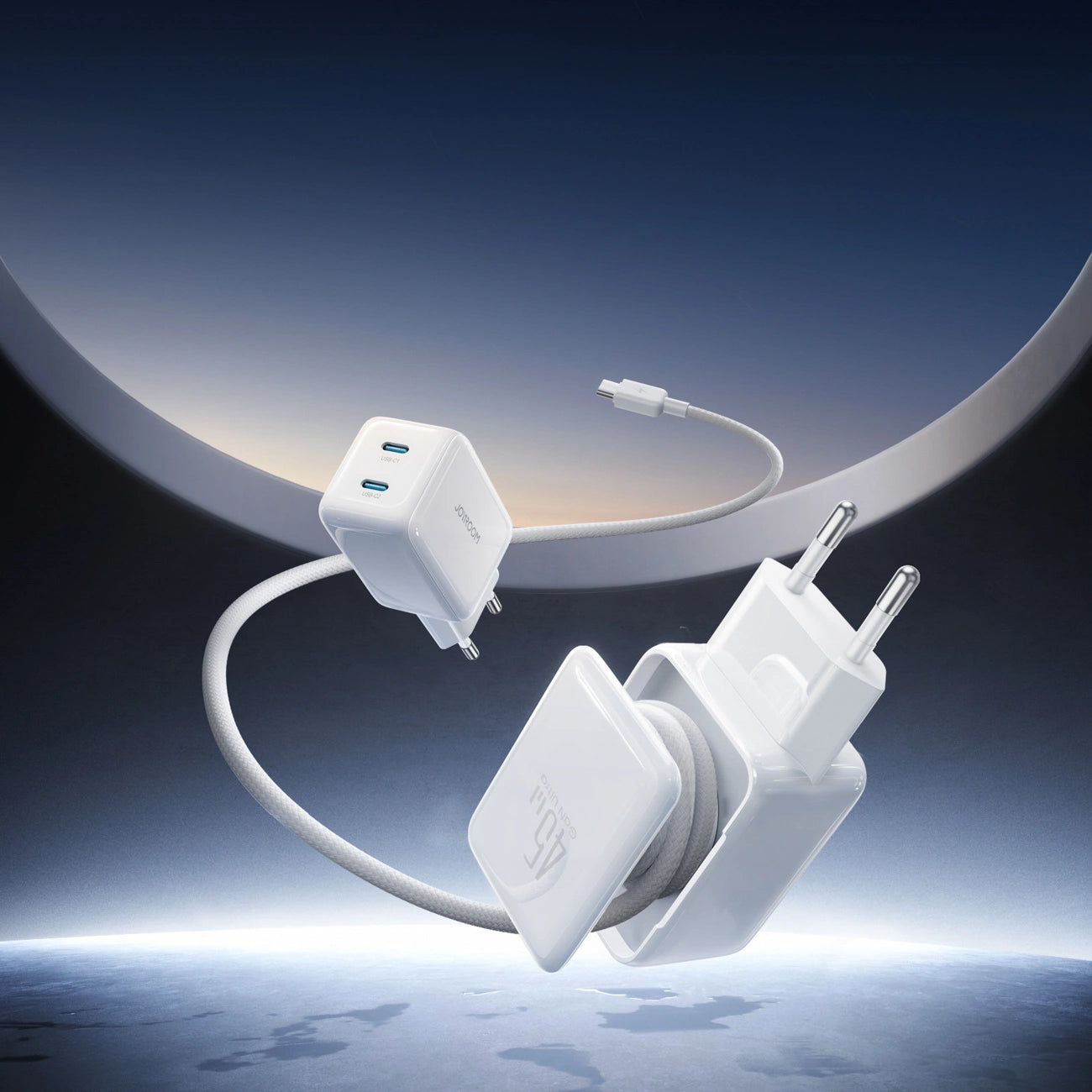 Joyroom JR-TCL05 45W GaN Wall Charger with Cable Organizer - White_2