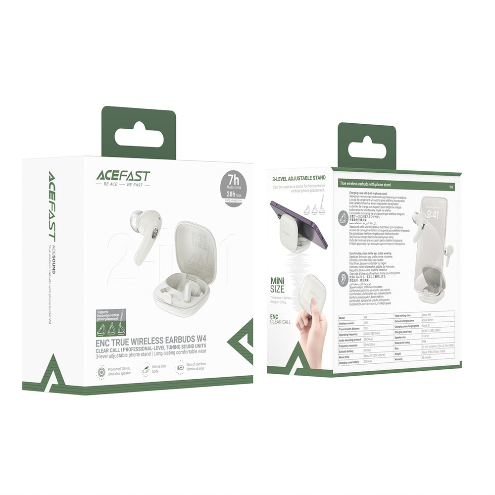 Acefast W4 TWS in-ear wireless headphones with phone stand function - white_3