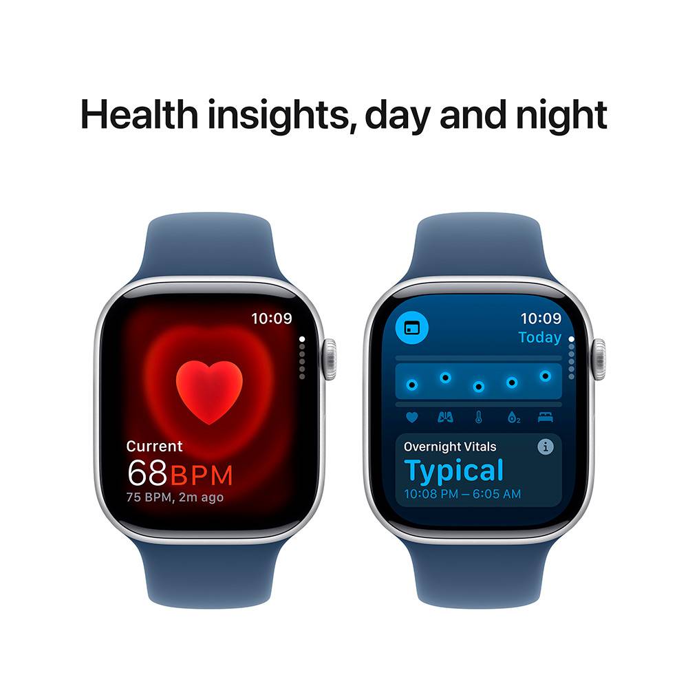 Apple Watch Series 10 / GPS / 46mm / Caixa de Alumínio / Correia Deportiva Azul Denim M/L