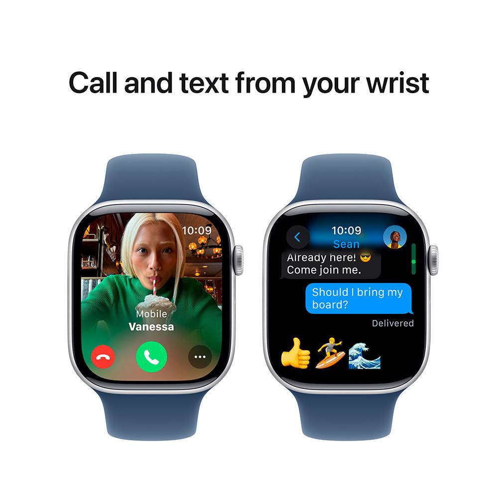 Apple Watch Series 10 / GPS / 46mm / Caixa de Alumínio / Correia Deportiva Azul Denim M/L