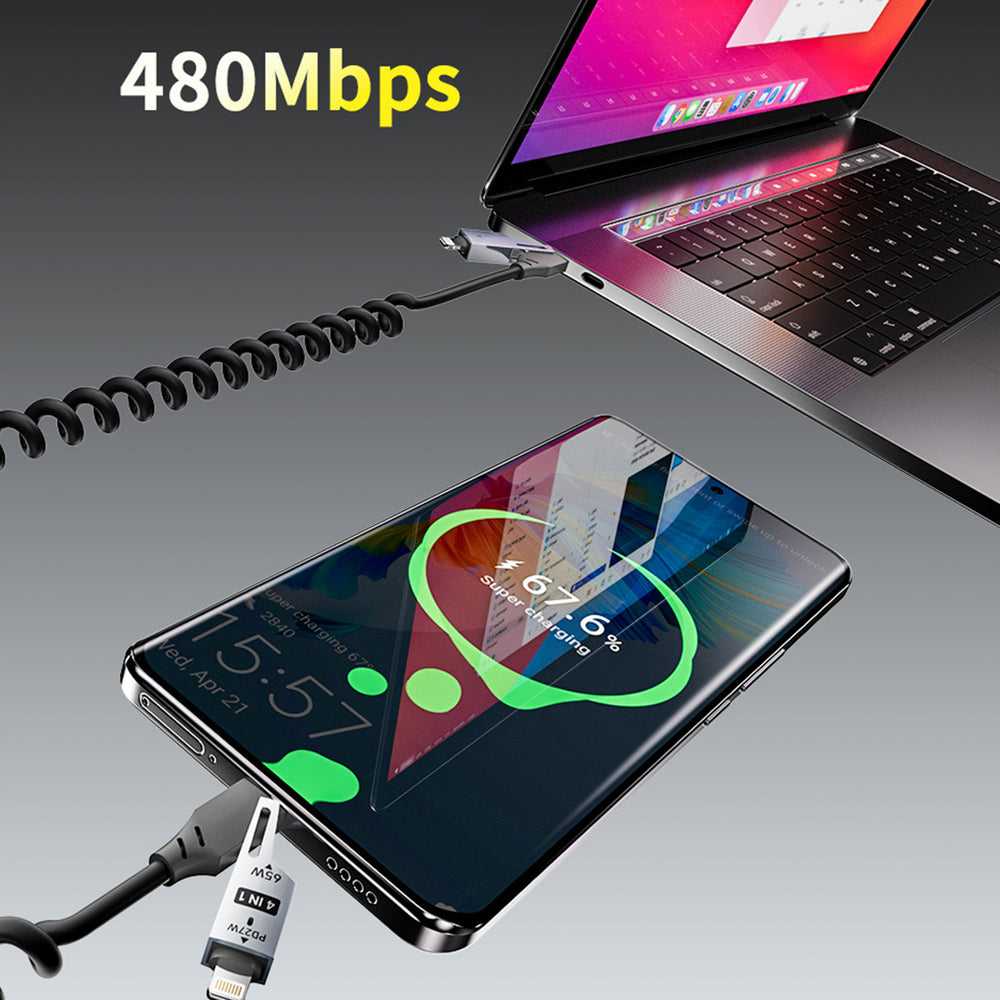 Dudao L20 Pro 4-in-1 USB-A / USB-C - Lightning / USB-C Cable - Black_3