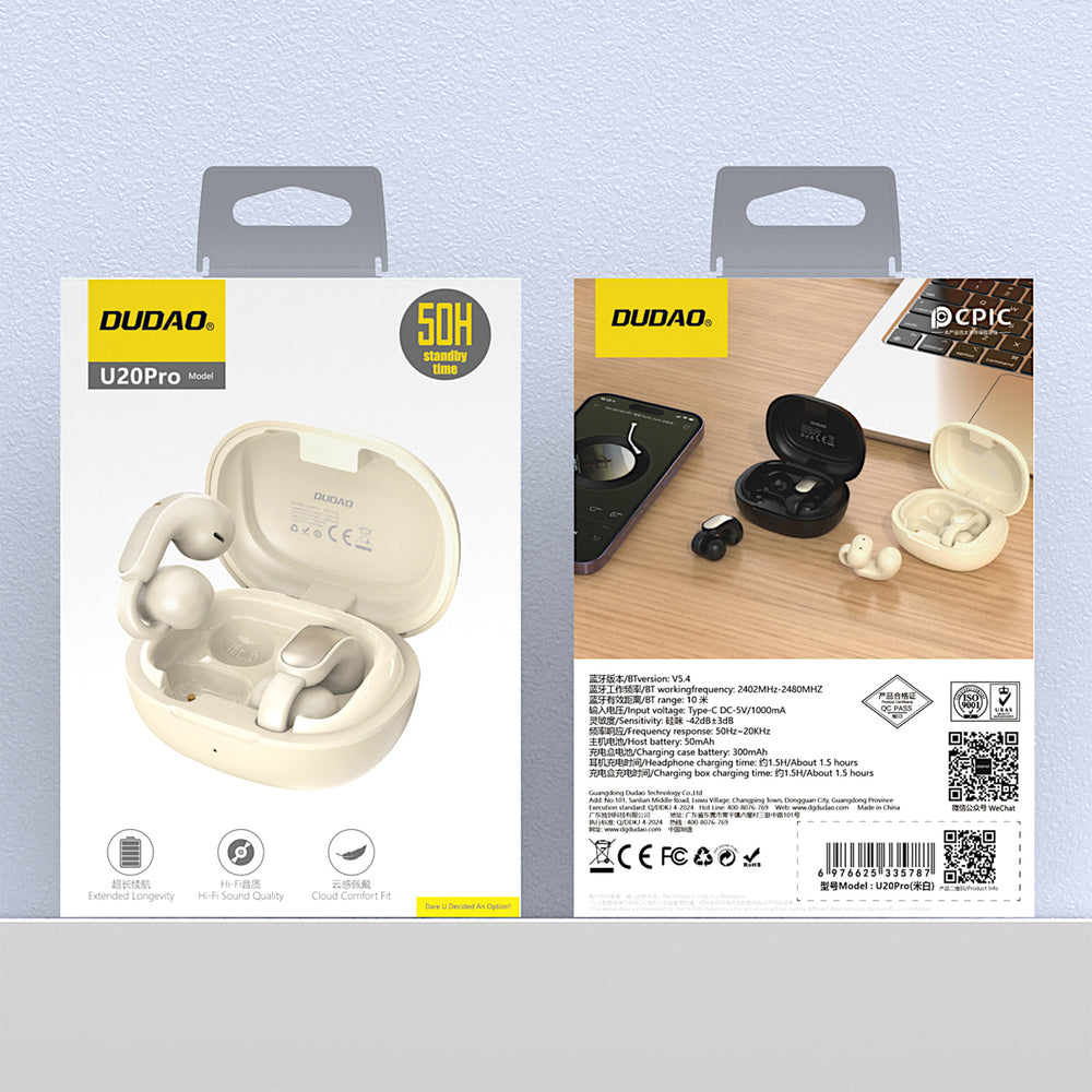Dudao U20 Pro TWS Bluetooth Wireless Headphones - White_7