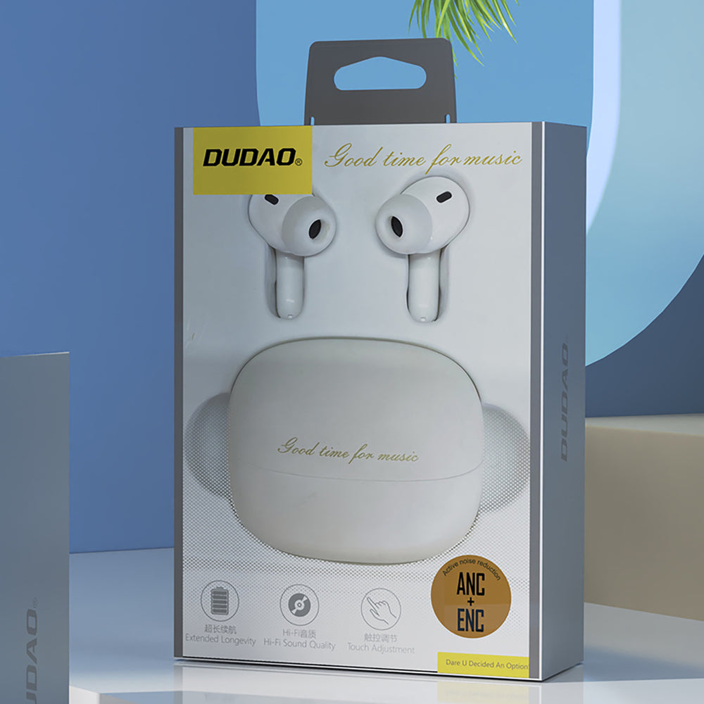 Dudao U21 TWS ANC ENC Bluetooth Wireless Headphones - White_7