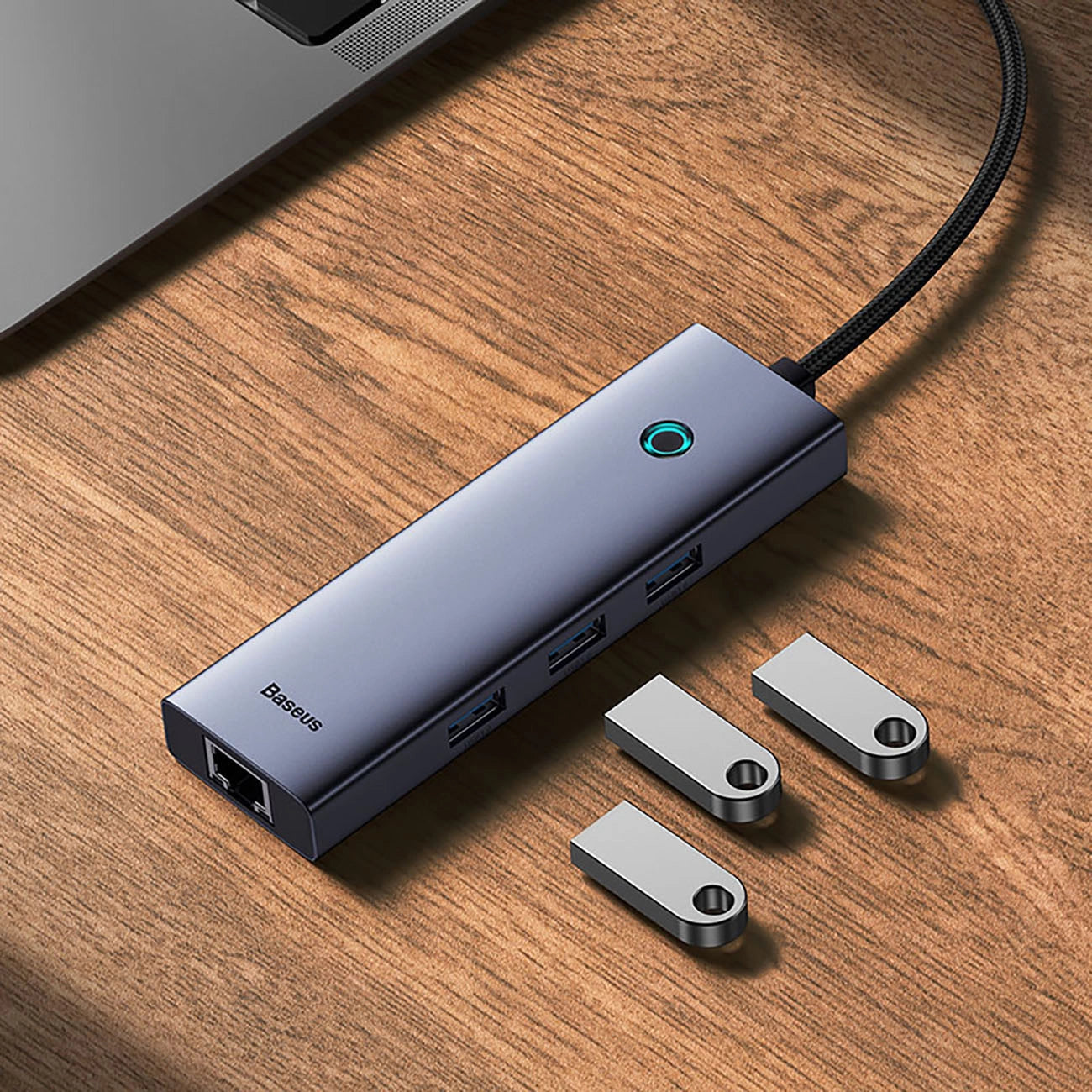 Baseus UltraJoy 4in1 USB-C Hub 3 x USB-A 3.0 + RJ45 - Gray_8