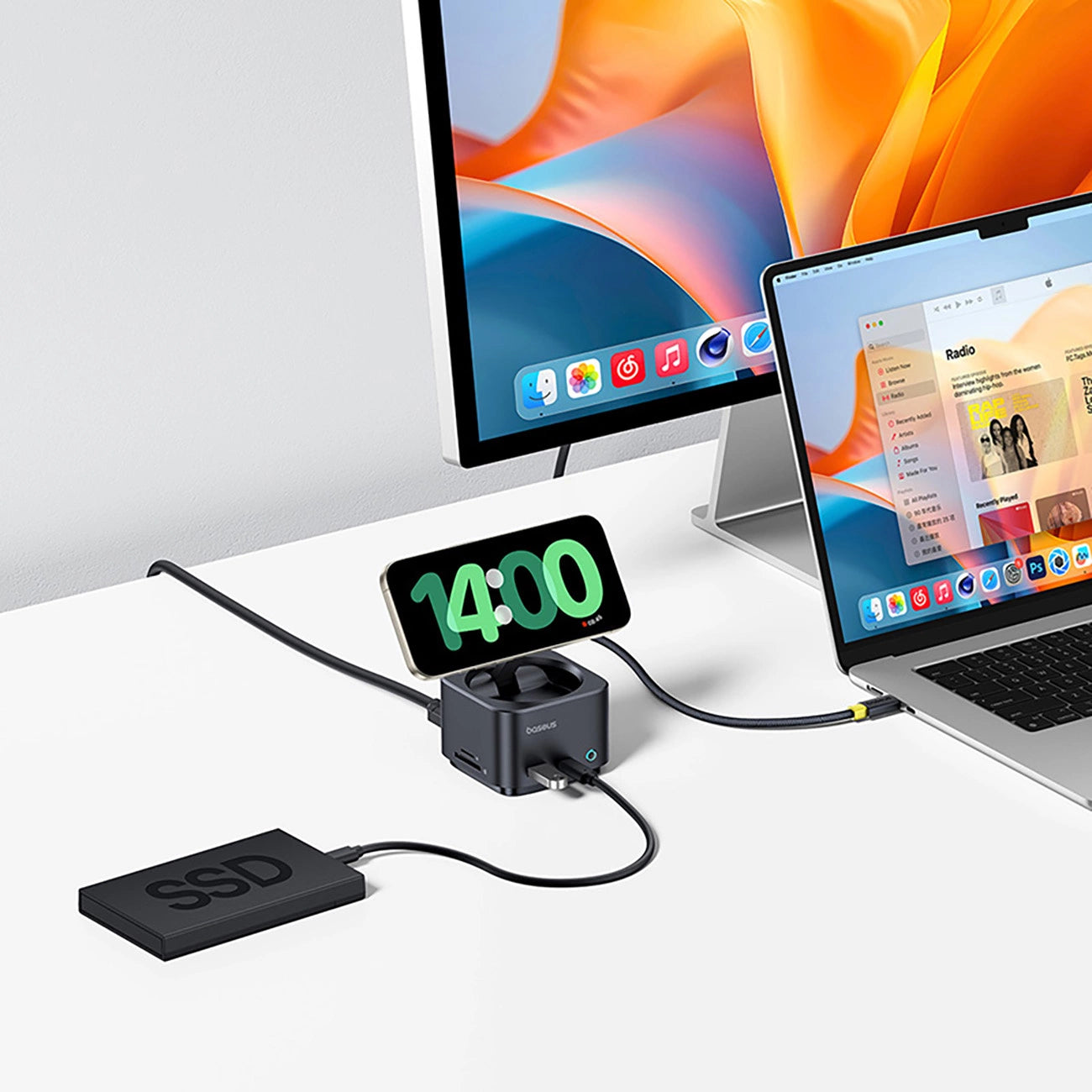 Baseus MagPro Series II 7-in-1 USB-C Hub with MagSafe-compatible Charger 15W + HDMI + USB-A + USB-C + SD/TF - Black_6