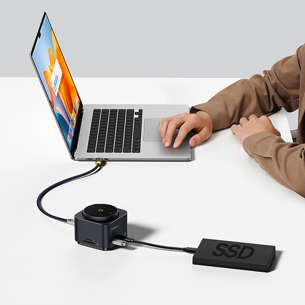 Baseus MagPro Series II 7-in-1 USB-C Hub with MagSafe-compatible Charger 15W + HDMI + USB-A + USB-C + SD/TF - Black_7