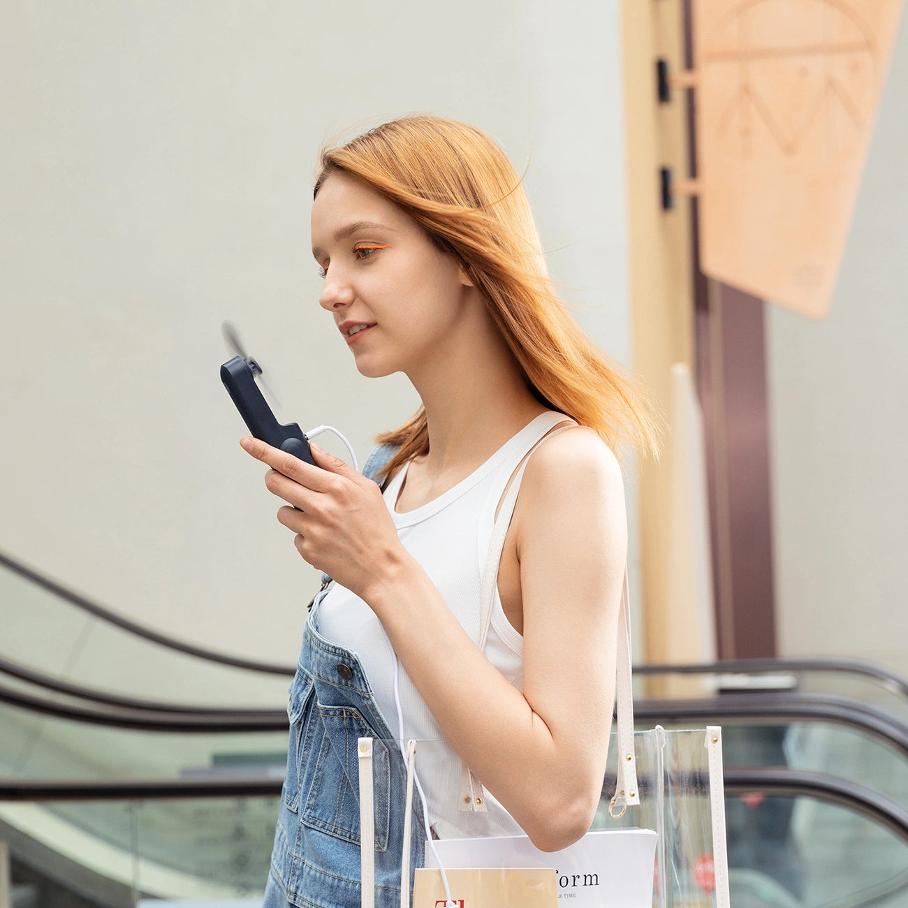 Jisulife Handheld Fan Life8 Mini Portable USB Fan with Power Bank and Flashlight - Blue_6