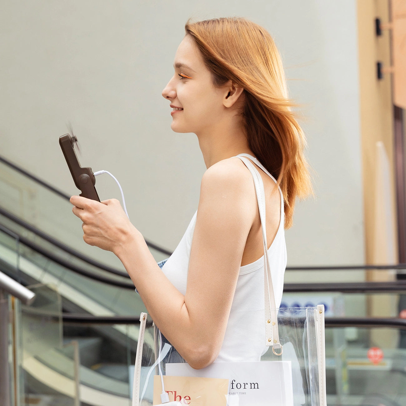 Jisulife Handheld Fan Life8 Plus Portable USB Fan with Power Bank and Flashlight - Brown_8