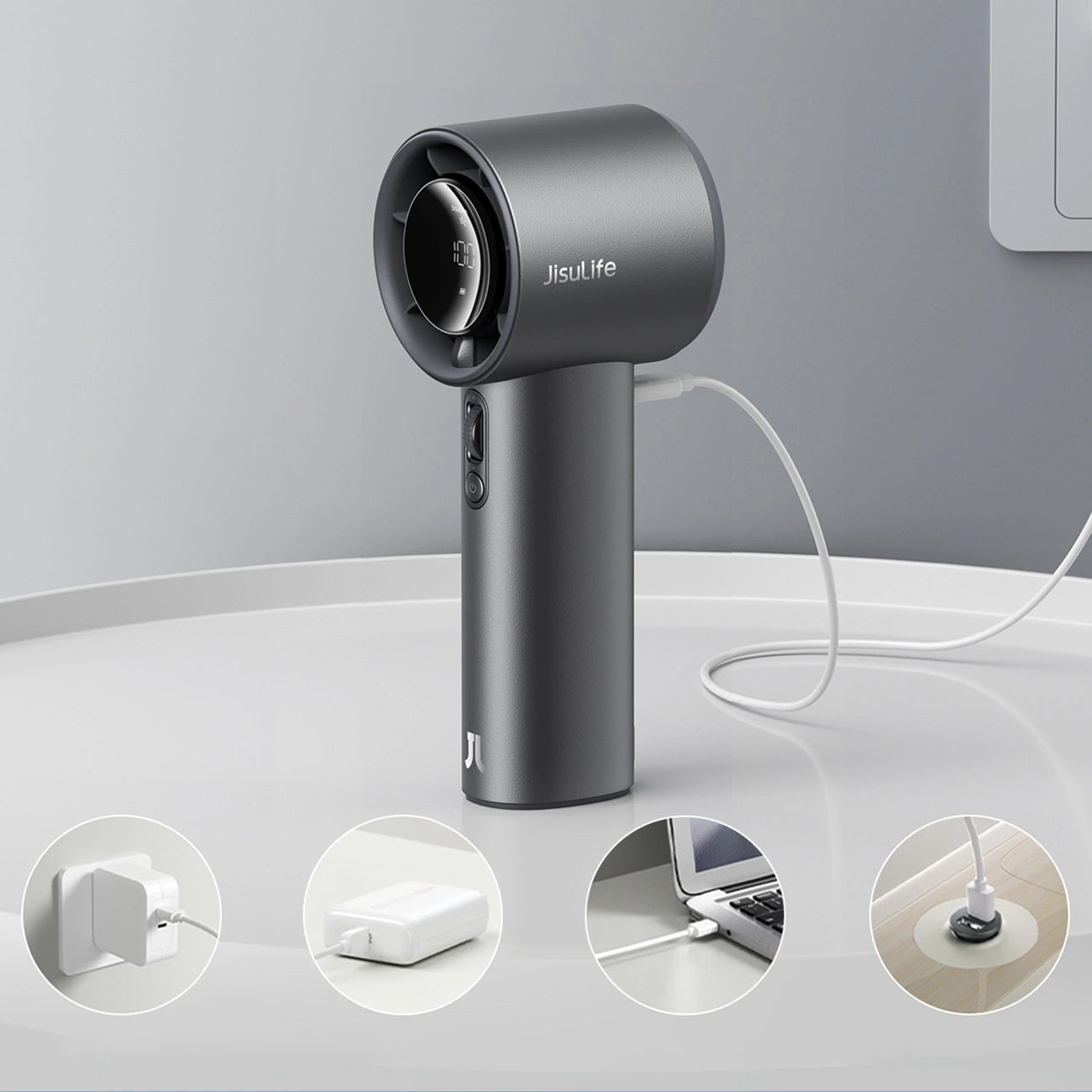 Jisulife Handheld Fan Pro1 S FA53PRO Portable USB Fan - Dark Gray_10