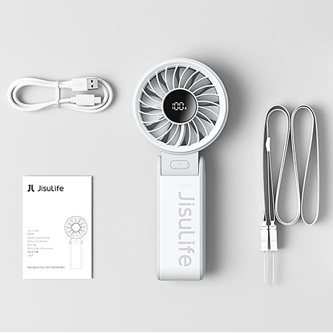 Jisulife Handheld Fan Life7 5000mAh Portable USB Fan - Gray_9