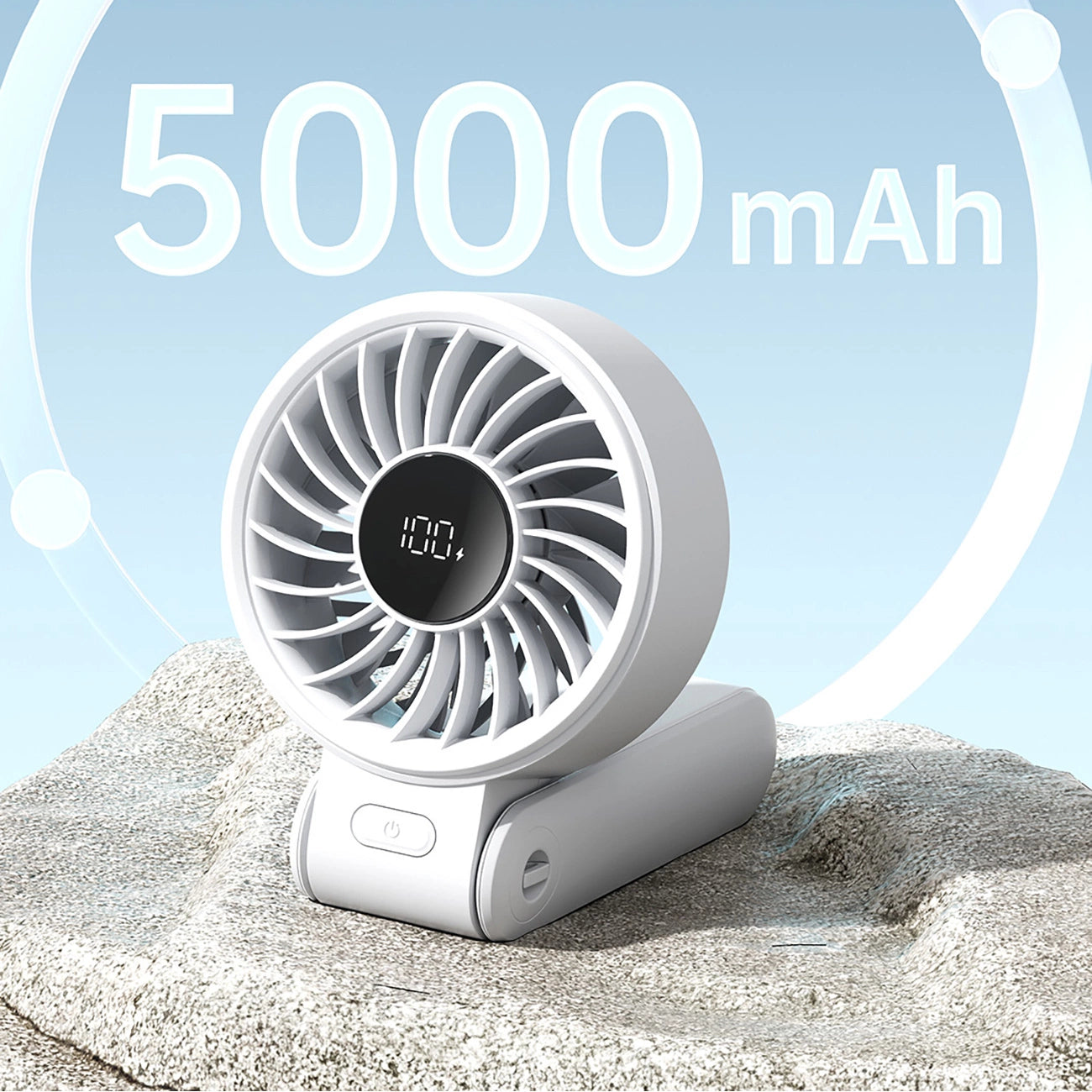 Jisulife Handheld Fan Life7 5000mAh Portable USB Fan - Gray_3