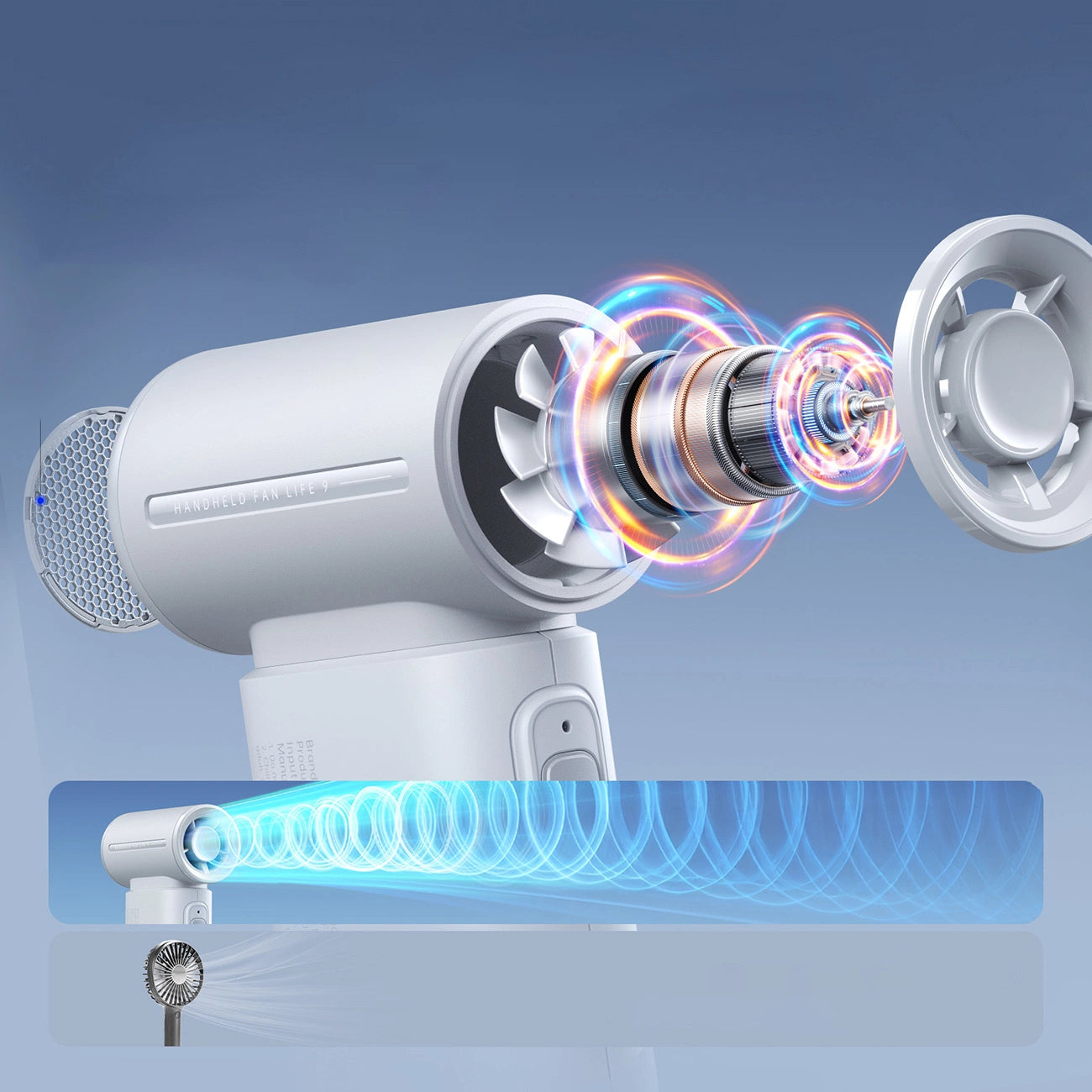 Jisulife Handheld Fan Life9 5000mAh Portable USB Fan - Gray_10