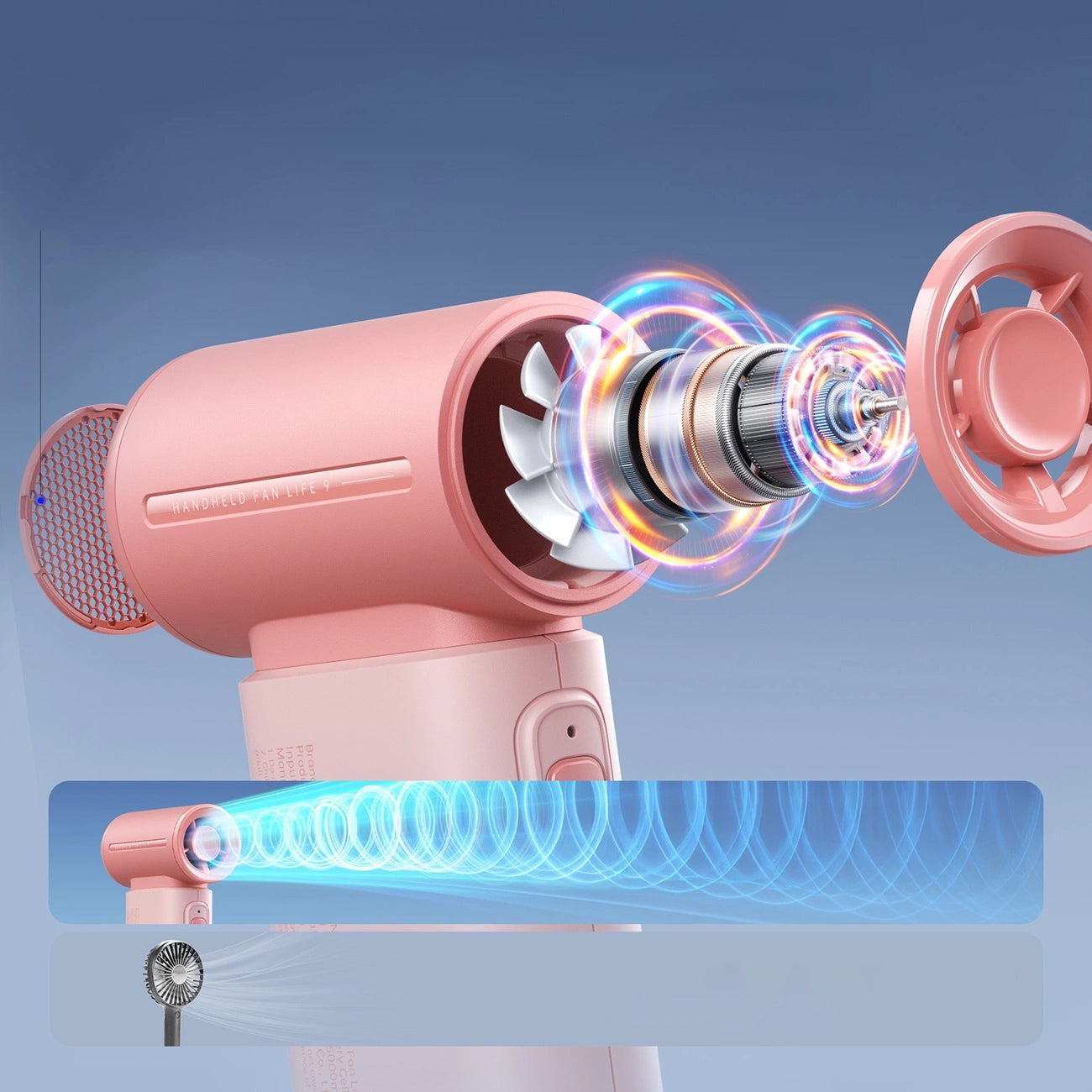 Jisulife Handheld Fan Life9 5000mAh Portable USB Fan - Pink_2