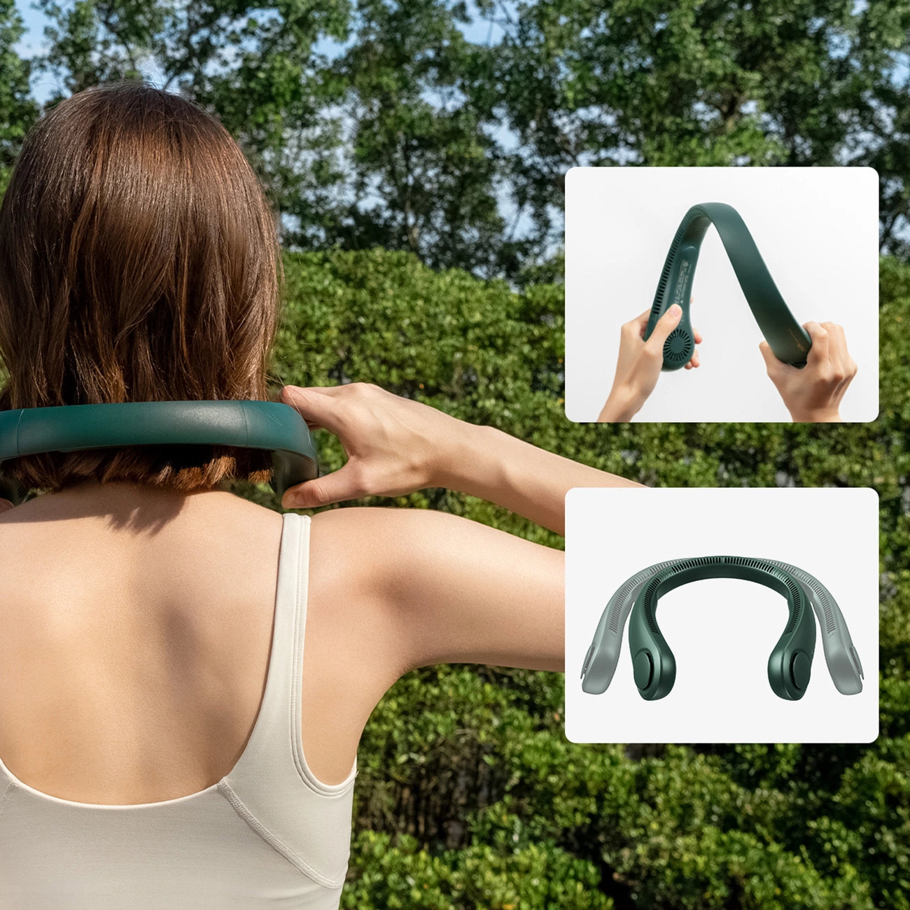 Jisulife Neck Fan Life3 Portable USB Neck Fan - Green_6