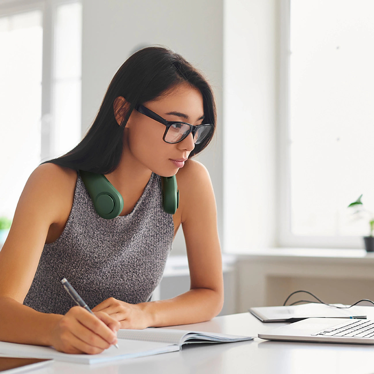 Jisulife Neck Fan Life3 Portable USB Neck Fan - Green_13