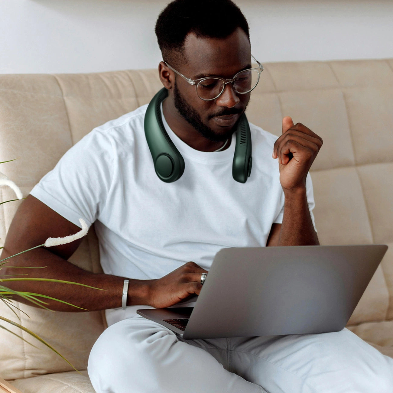 Jisulife Neck Fan Life3 Portable USB Neck Fan - Green_15