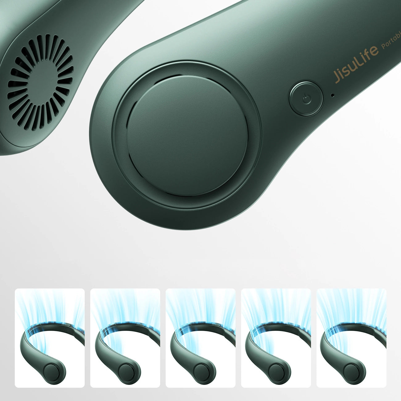 Jisulife Neck Fan Life3 Portable USB Neck Fan - Green_5