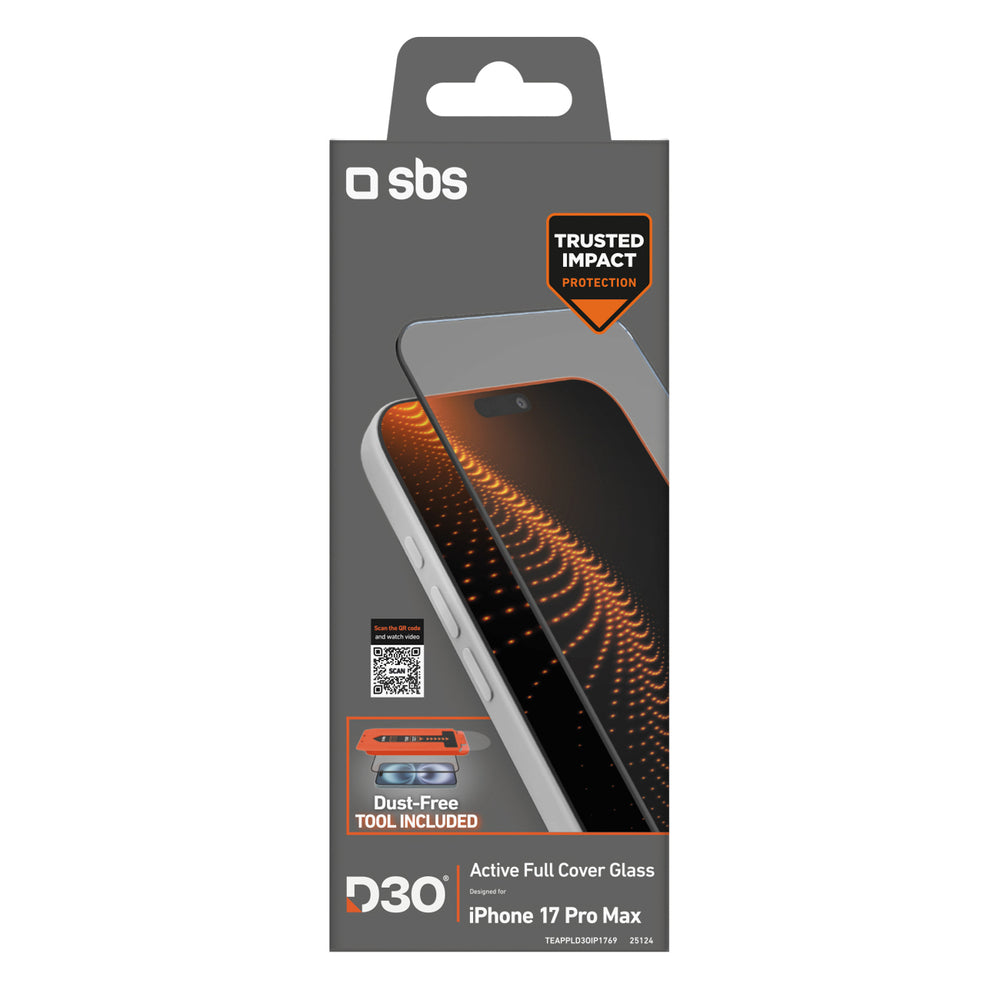 SBS protective glass with D3O technology set with applicator for iPhone 17 Pro Max_1