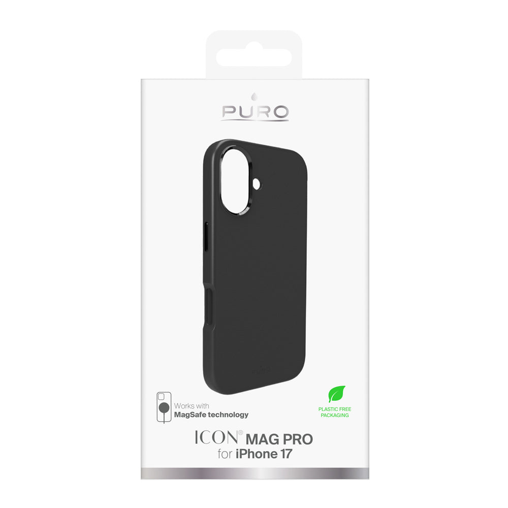 Pure Icon Mag Pro Liquid Silicone Case for iPhone 17, MagSafe Compatible, with Camera Protection and Aluminum Buttons - Black_1