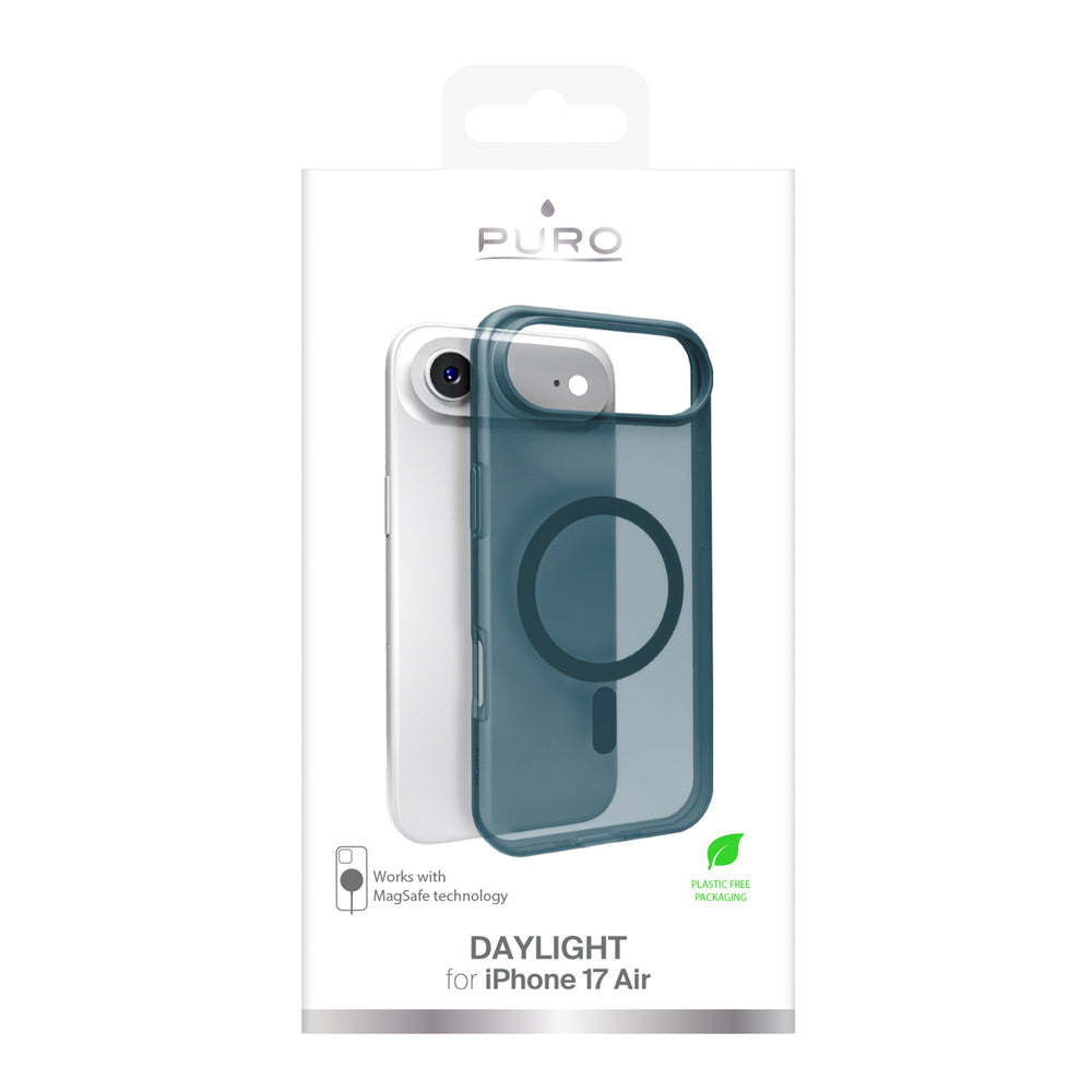 Puro Daylight Magsafe Compatible Silicone Case for iPhone 17 Air - Translucent Turquoise_1