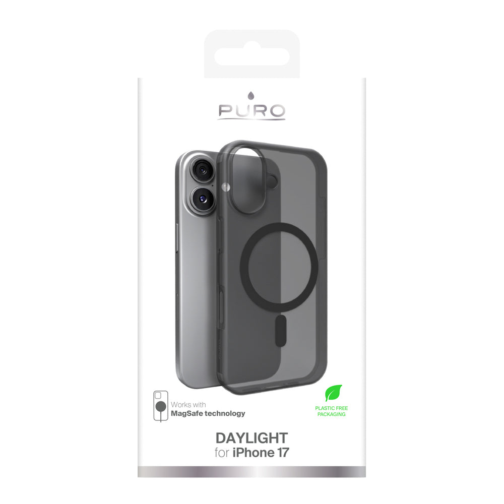 Puro Daylight Magsafe Compatible Silicone Case for iPhone 17 - Translucent Black_1