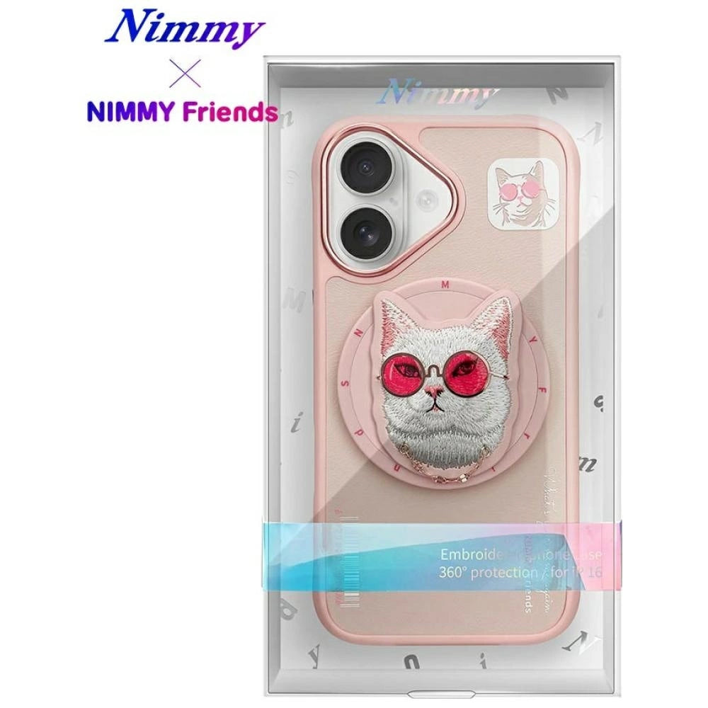 Nimmy Glasses Cool Cat MagSafe Case for iPhone 16 - Pink_16