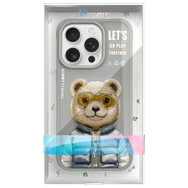 Nimmy Cool&Cute 2.0 Bear Case for iPhone 15 Pro - Gray_11