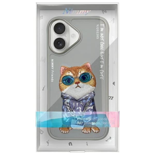 Nimmy Glasses Cool Cat iPhone 16 Case - Gray_9