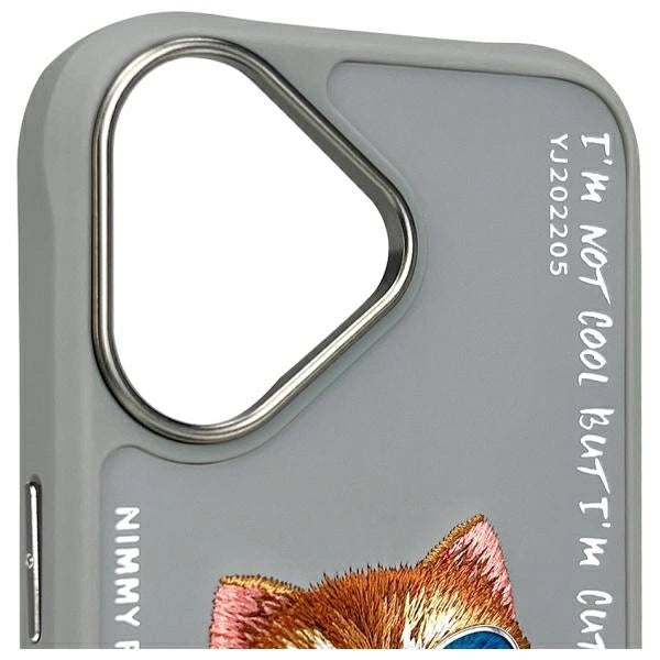 Nimmy Glasses Cool Cat iPhone 16 Case - Gray_4