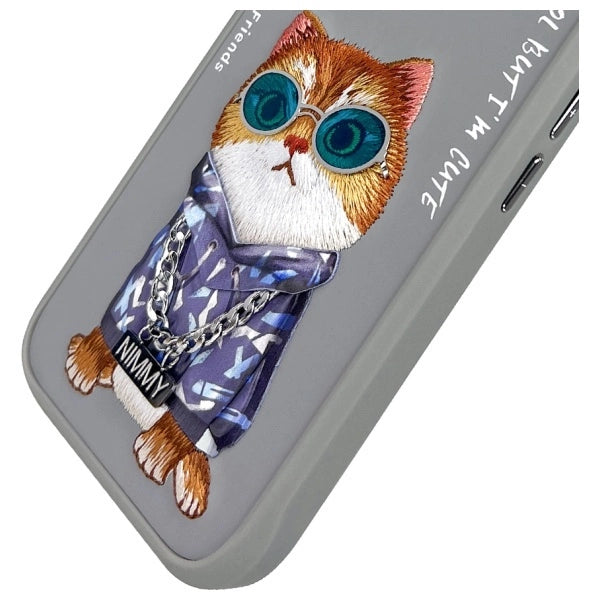 Nimmy Glasses Cool Cat iPhone 16 Case - Gray_6