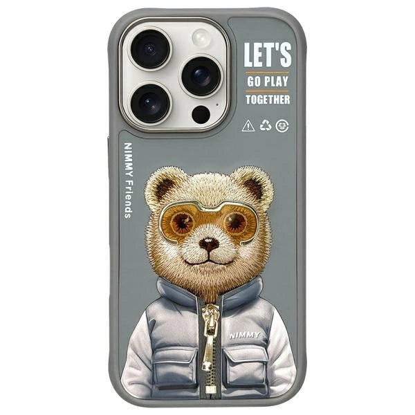 Nimmy Cool&Cute 2.0 Bear Case for iPhone 16 Pro - Gray_0