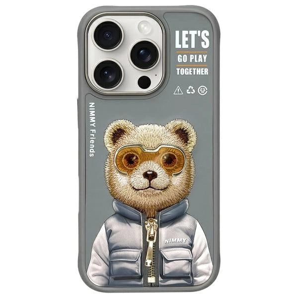 Nimmy Cool&Cute 2.0 Bear Case for iPhone 16 Pro Max - Gray_0