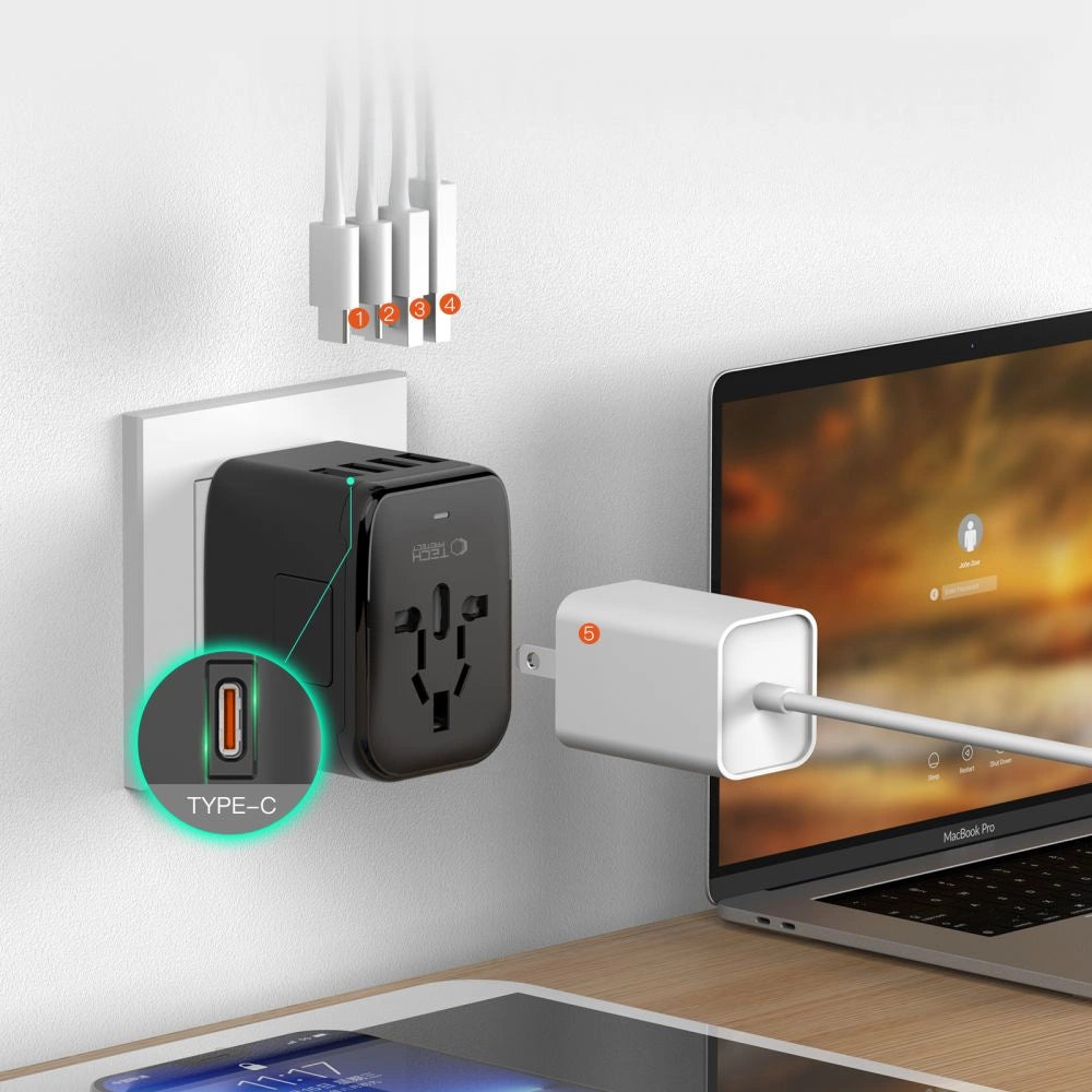 Tech-Protect TA200 EU / UK / US / AU adapter - black_5
